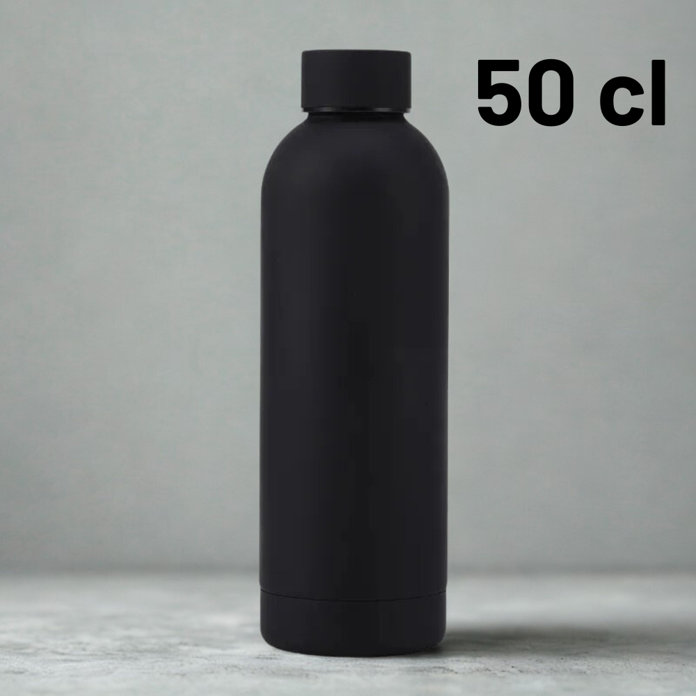 Gourde Isotherme 500ml | Élégante, Solide & Anti-Fuite l Evoq Noir